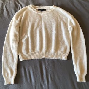 white knit sweater